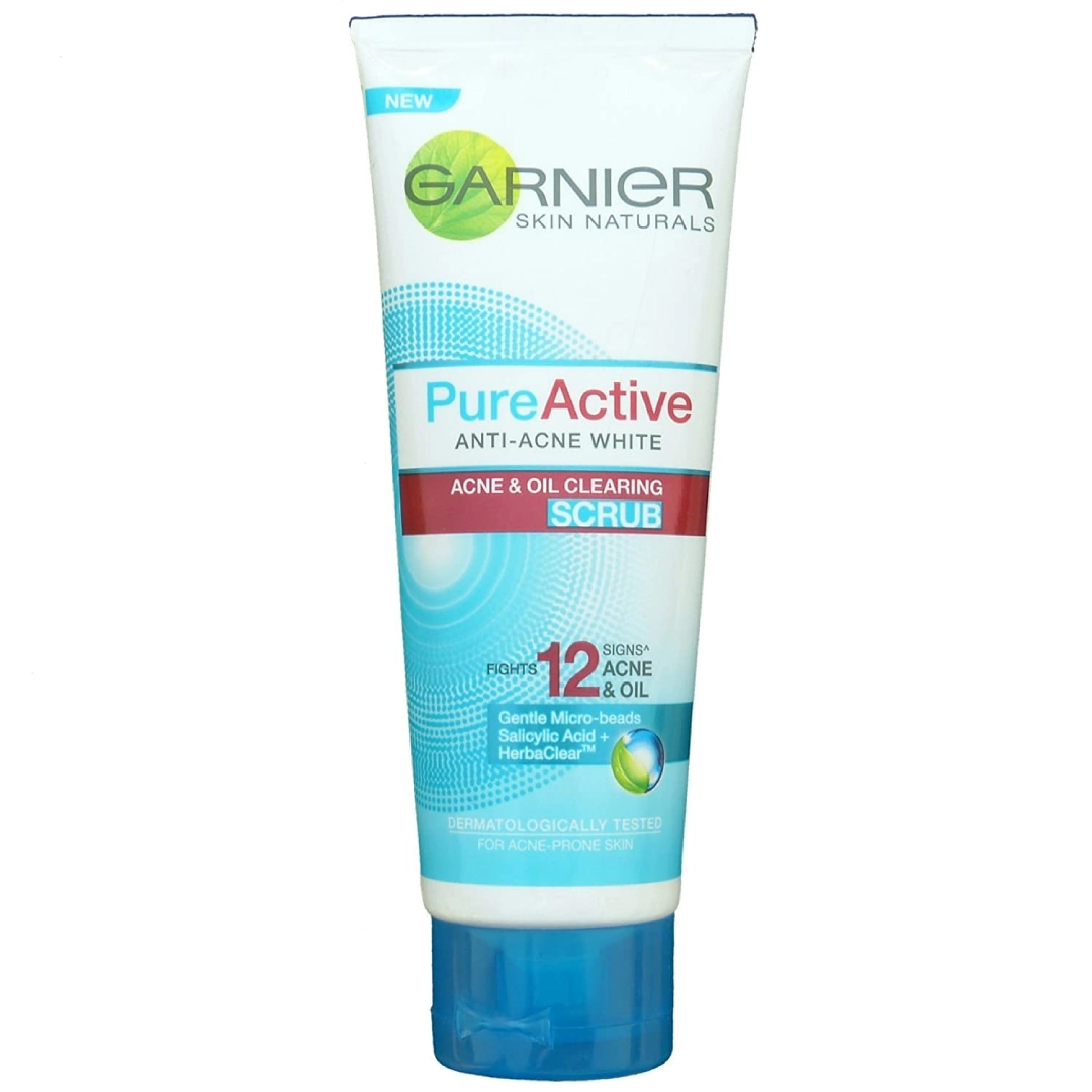 Garnier active anti acne white acne & oil clearing scrub 1 Garnier active anti acne white acne & oil clearing scrub