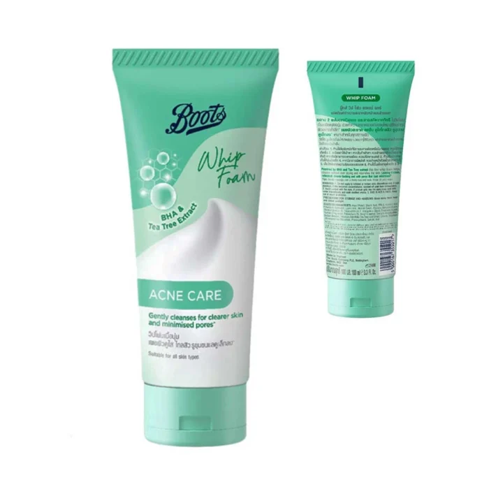 Boots BHA & Tea Tree Extract Whip Foam Acne Care Face Wash 100ml