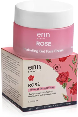 Rose Ultra Light Hydrating Gel Face Cream Moisturizer for Soft & Glowing Skin with Rose Oil, Aloe Vera Gel & Hyaluronic Acid Moisturizer for Daily Skin Brightening for All Skin Types, 50gm
