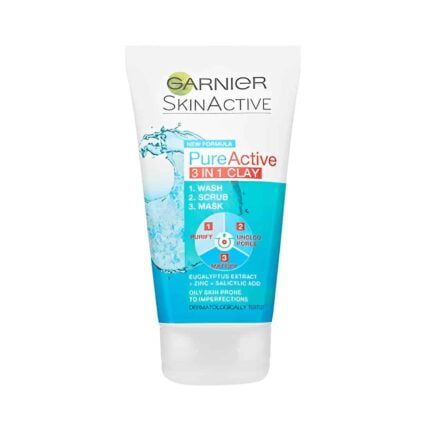 Garnier Pure Active Charcoal 3in1 Scrub, Wash