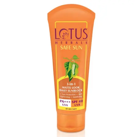 Lotus Herbals Safe Sun 3 In 1 Matte-Look Daily Sunscreen SPF 40 PA+++