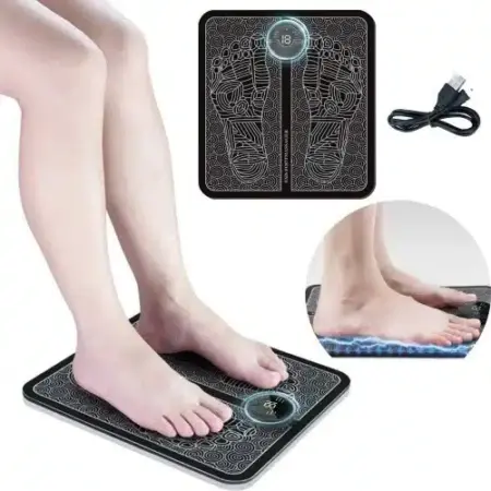 EMS Foot Massager | Folding Portable Feet Massage | Electronic Muscle Stimulatior Massage Mat USB Rechargeable