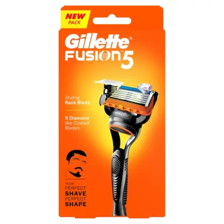 Gillette Fusion 5 Razor with Styling Black Blade & 5 Diamond Like Coated Blades