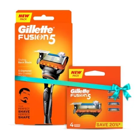 Gillette Fusion 5 Razor and Blade 4pcs combo set
