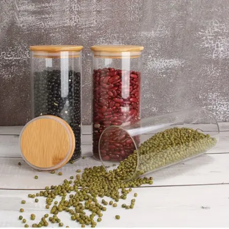 1200 ML Glass Jar With Bamboo Lid airtight kitchen storage