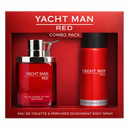 Yacht Man Red Perfume and Body Spray Combo Pack for men