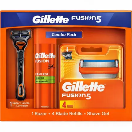 Gillette Fusion5 Combo Pack Bangladesh razor 4 blade refills shave gel