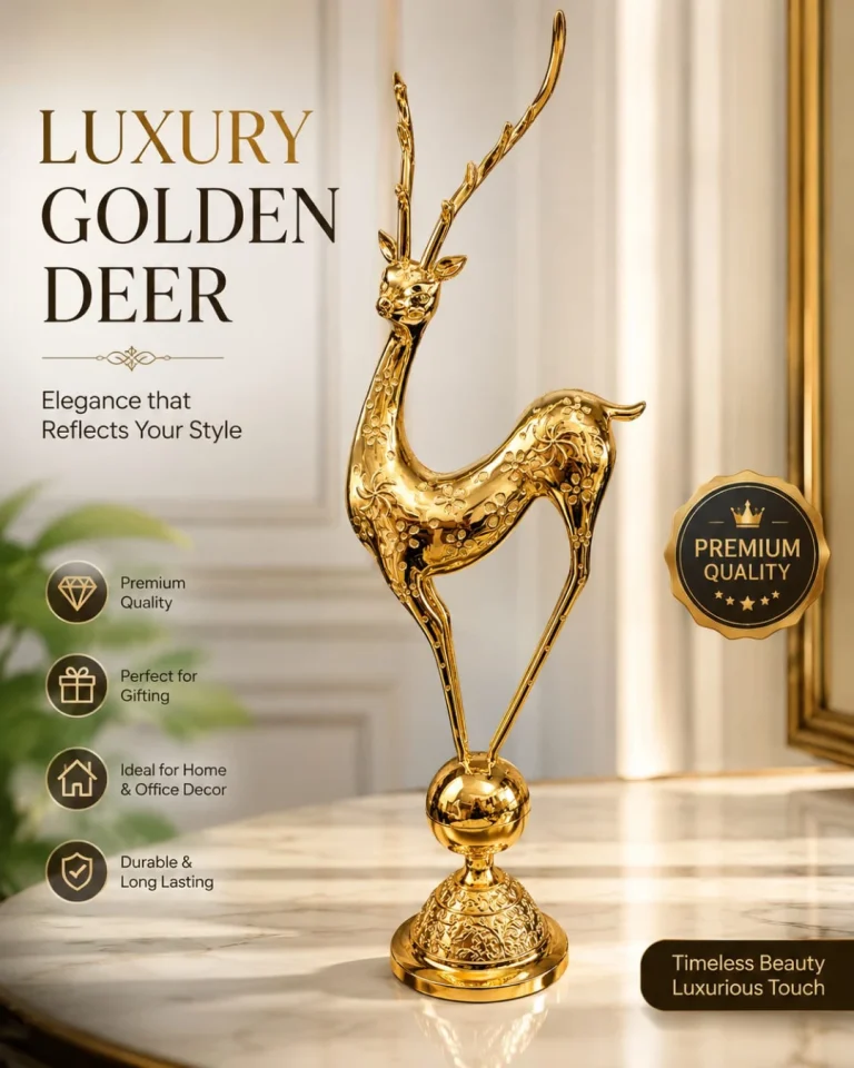 Luxury Golden Deer Showpiece Price in Bangladesh | Premium Home & Office Decor