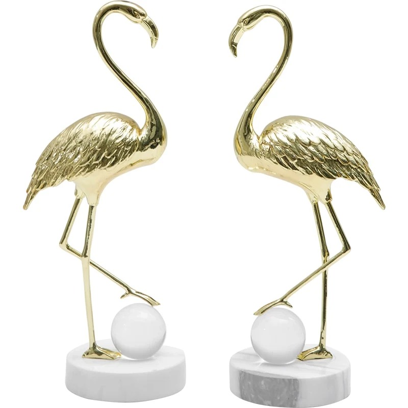 Copper Flamingo With Crystal Ball 1 Pic 2 Copper Flamingo With Crystal Ball 1 Pic - Image 2
