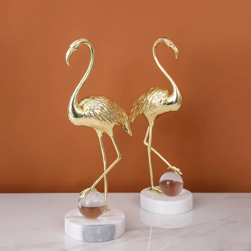 Copper Flamingo With Crystal Ball 1 Pic 3 Copper Flamingo With Crystal Ball 1 Pic - Image 3